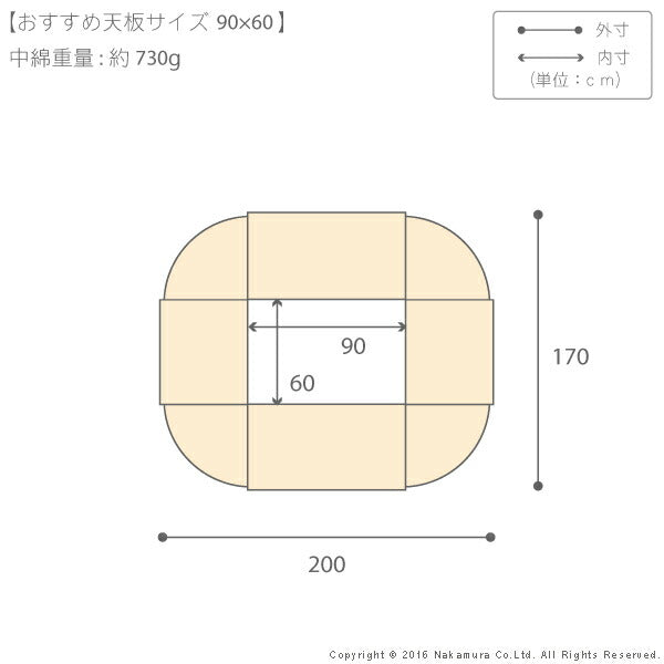 こたつ布団 長方形 省スペース はっ水リバーシブル省スペースこたつ布団-モルフ 90x60cmこたつ用(200x170cm) 撥水 洗える 保温 掛け布団 かけふとん コタツ 炬燵 こたつぶとん シンプル カジュアル テレワーク リモートワーク 在宅ワーク