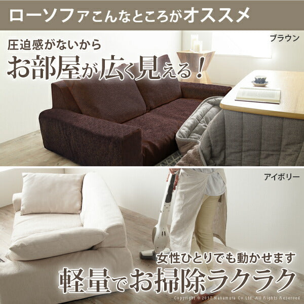 フロアソファー 二人掛け 低反発 低反発2人掛けローソファー〔ルシオ〕 ローソファー カウチソファー 肘付き こたつ 一人暮らし クッション付 ファブリック 国産 日本製 座椅子 コンパクト かわいい おしゃれ 新生活 テレワーク 在宅ワーク 【代引不可】