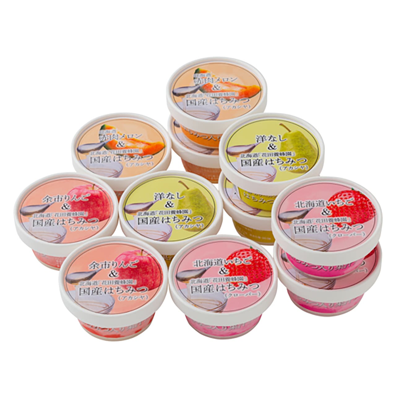 花田養蜂園&北海道産フルーツアイスギフト(4種・計11個)美味しいが見つかる産地直送グルメふるさと特産品4450206【代引不可】【同梱不可】