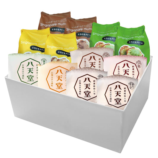 くりーむパン・シンガポールマフィン12個詰合せ美味しいが見つかる産地直送グルメ銘店グルメ八天堂352【代引不可】【同梱不可】