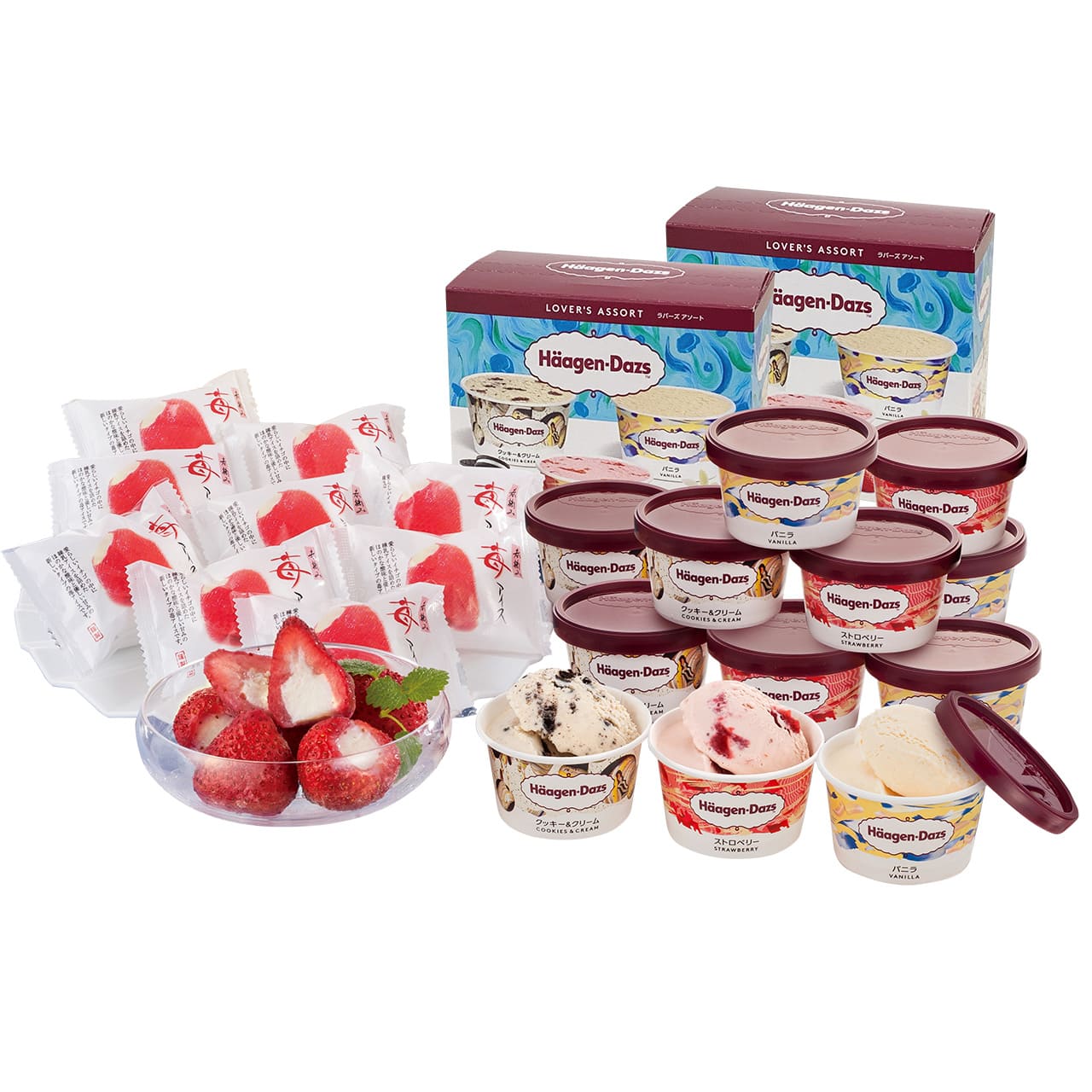 ハーゲンダッツ&苺アイス美味しいが見つかる産地直送グルメひんやりスイーツA-HGR【代引不可】【同梱不可】