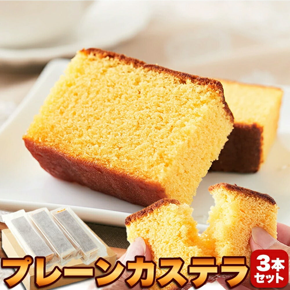 プレーンカステラ大容量900g(3本セット)お菓子和菓子スイーツカステラプレーンカステラかすてらおやつ大容量お得長崎SM00010040【代引不可】【同梱不可】