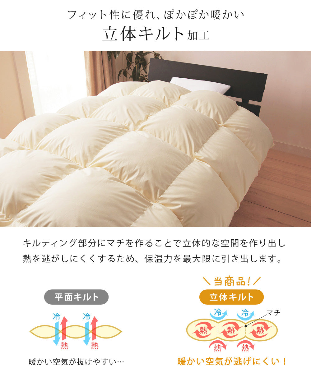 Sun Ruck 羽毛布団 ホワイトマザーグースダウン 95% 増量1.7kg 440dp 安心の日本製 アレルG加工 秋冬用 無地 抗菌 防臭 ダブル A784WZ