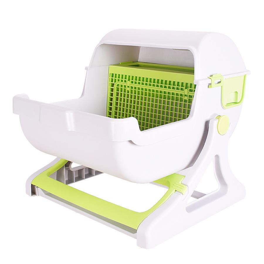 【当店限定180日延長保証】 Sun Ruck 半自動猫用トイレ 回転して処理が出来る 固まる猫砂用 大型 本体 半自動猫トイレ 半自動トイレ 猫トイレ 猫用トイレ SR-ACT01 猫用品