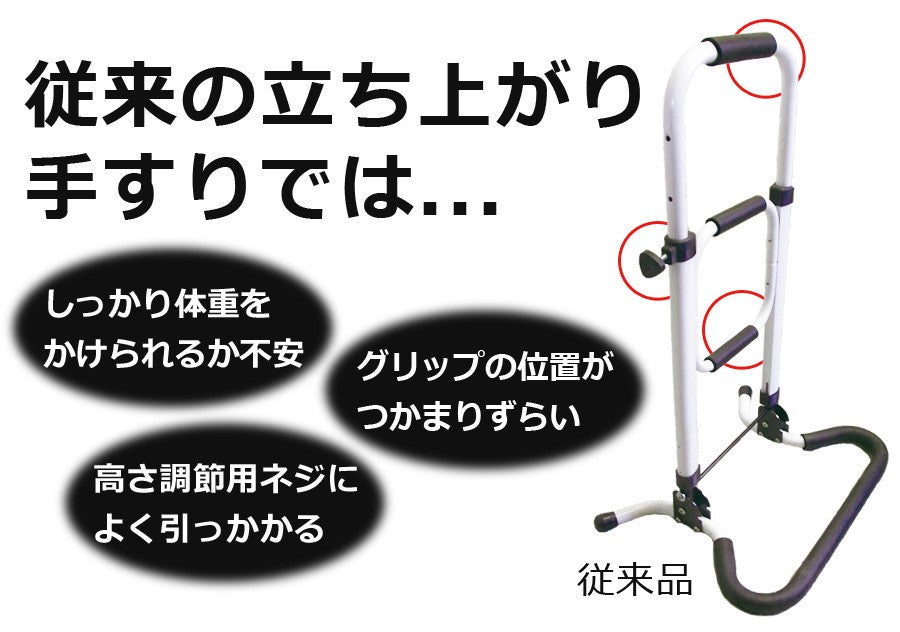 【当店限定180日延長保証】 Sun Ruck 立ち上がり手すり 折りたたみ 高さ調整 軽量 高耐久 介護用品 立ち上がり補助手すり 福祉用品 補助器具 立ち上がり手摺り サポートスタンド 敬老の日 SR-HS072