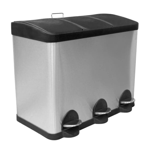 【当店限定180日延長保証】 Sun Ruck ゴミ箱 45リットル 3分別 15L×3 ステンレス フタ付き ペダル式 足踏み式 ダストボックス シルバー 日用雑貨 生活雑貨 SR-MHS292