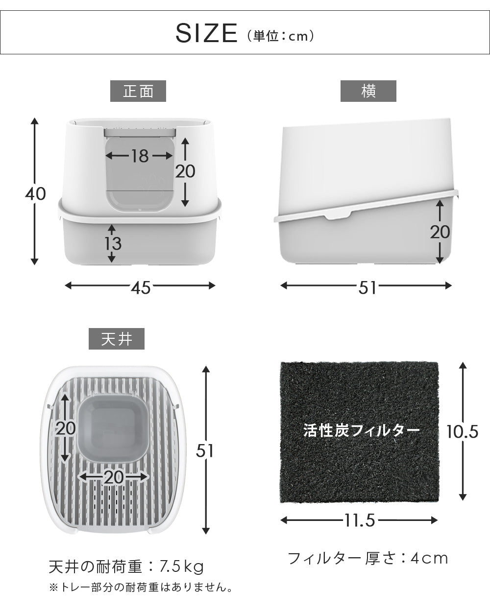 【当店限定180日延長保証】 Sun Ruck ツードア 猫トイレ 本体 フルカバー 上から 横から 2ドア 活性炭フィルター付き スコップ付き 飛び散り防止 蓋付き 扉付き SR-TCT01-GY グレー 猫用品
