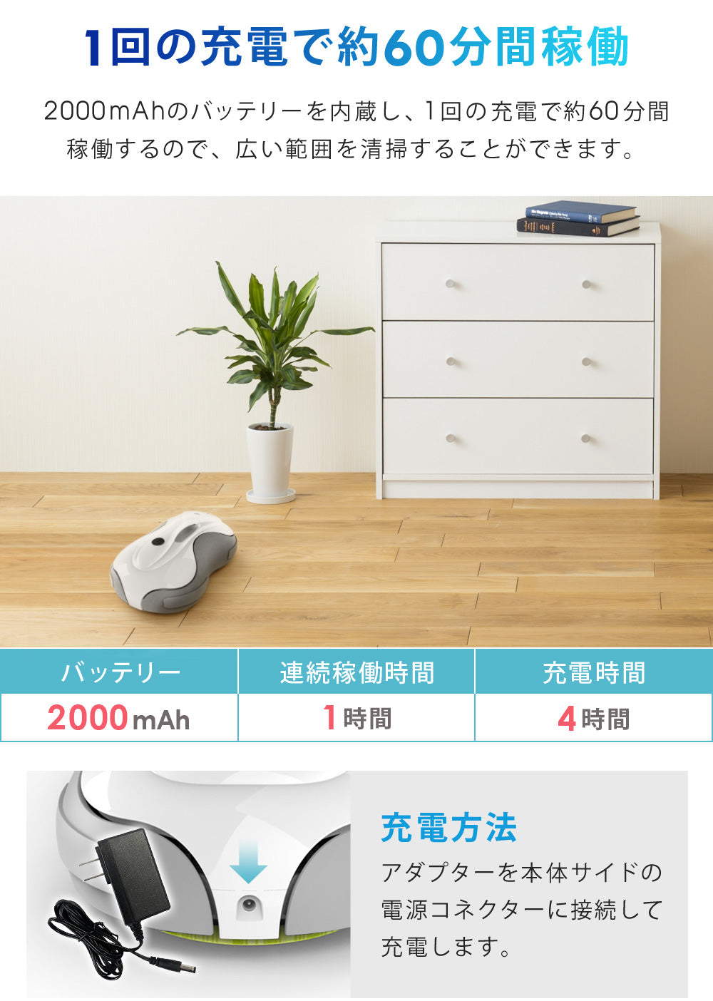 【当店限定180日延長保証】 Sun Ruck 水拭きロボット ミズモッパー 洗いさん 水拭き 乾拭き モップ モップクリーナー ロボット掃除機 雑巾掛け 自動清掃 床掃除 回転モップ SR-WR010-GY 生活家電