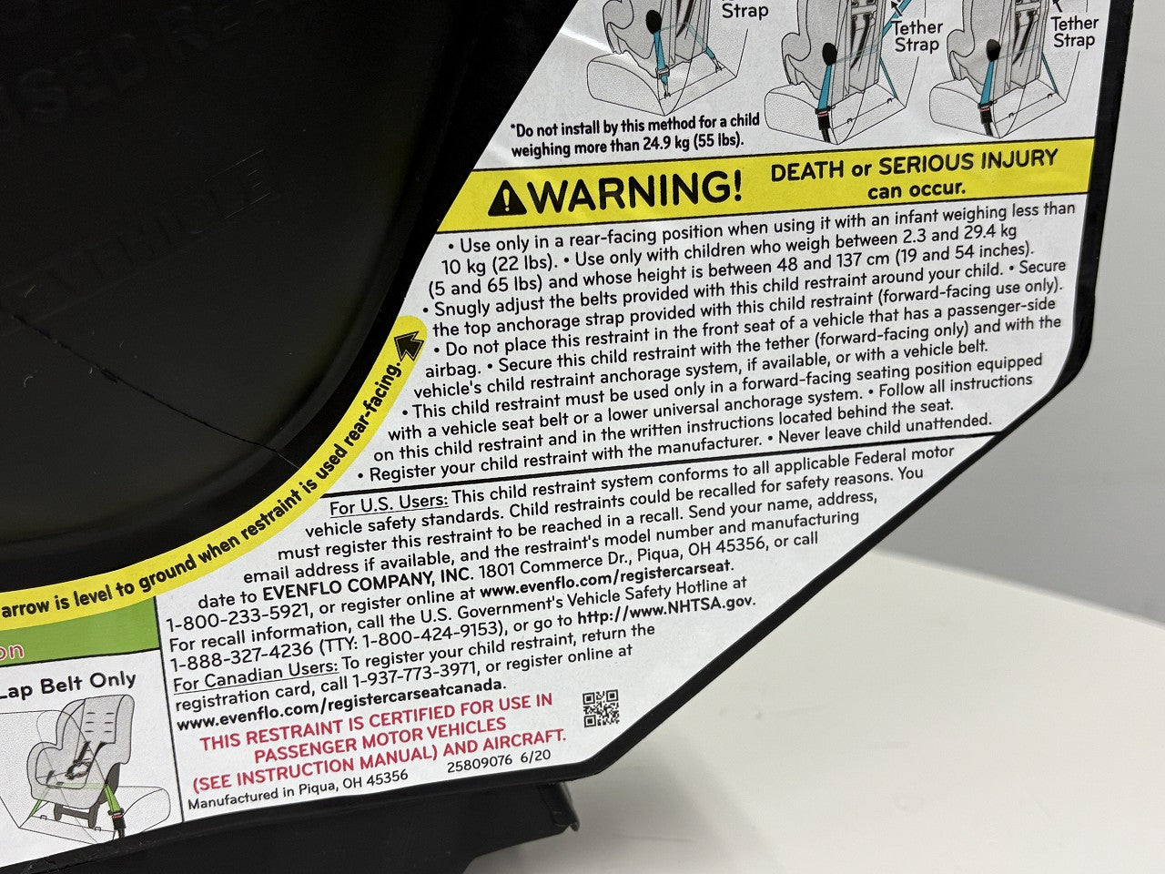 チャイルドシート リクライニング コンパクト ドリンクホルダー 新生児 1歳 2歳 3歳 4歳 5歳 6歳 evenflo イーブンフロー 37111835C 【代引不可】【同梱不可】