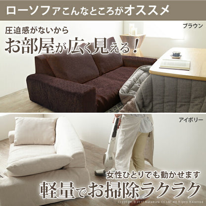 フロアソファー 二人掛け 低反発 低反発2人掛けローソファー〔ルシオ〕 ローソファー カウチソファー 肘付き こたつ 一人暮らし クッション付 ファブリック 国産 日本製 座椅子 コンパクト かわいい おしゃれ 新生活 テレワーク 在宅ワーク 【代引不可】