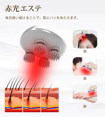 ヘッドスパ 防水 IPX7 EMS スカルプケア ヘッドマッサージ器 ヘッドマッサージャー 頭皮マッサージ器 頭皮ブラシ サロン級 ヘッドケア ヘアケア EA-K-112