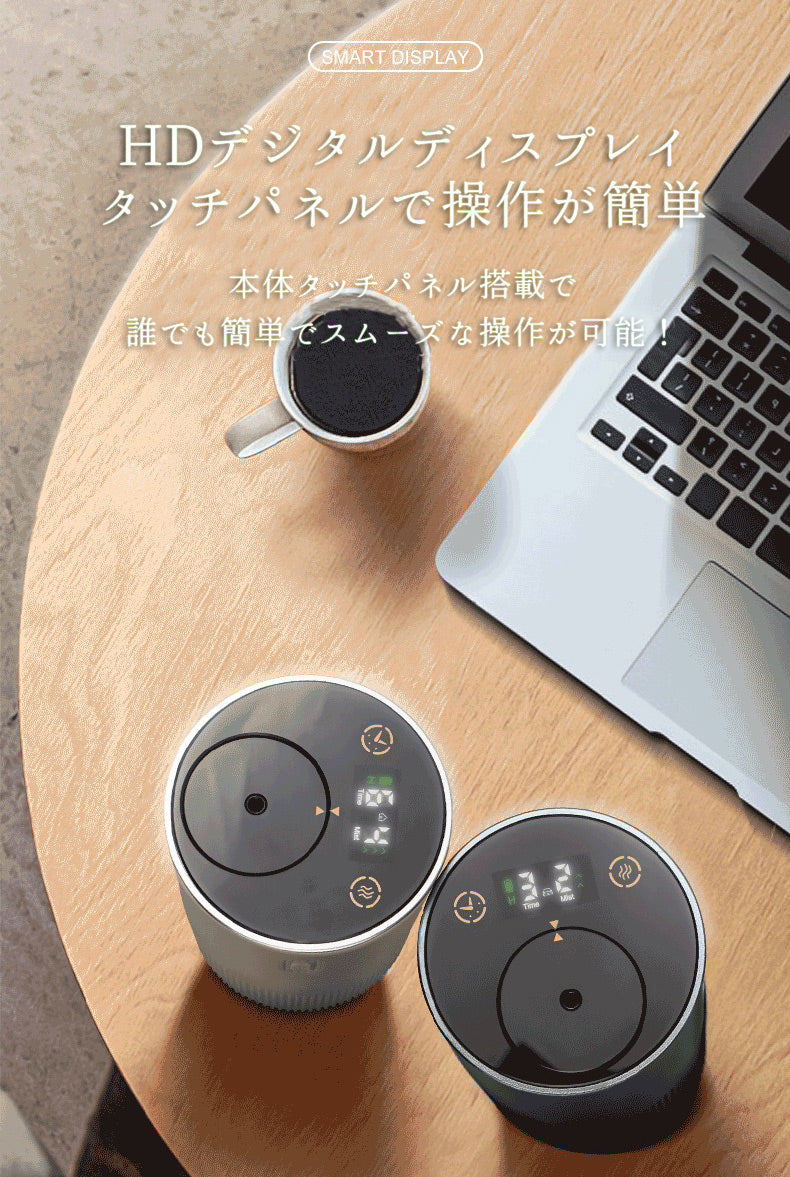 アロマディフューザー アロマオイルセット 水なし 車 室内 卓上 コードレス 充電式 持ち運び タッチパネル 静音 軽量 コンパクト 小型 水を使わない アロマ ディフューザー エッセンシャルオイル 芳香剤 ナノミスト EA-PR-66M