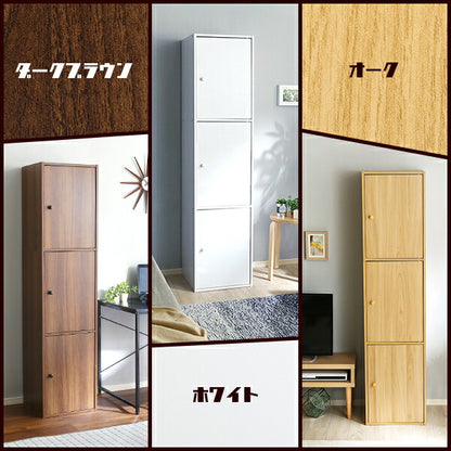 カラーボックス マルチ 3D 【NEST.】 3ドアタイプ 扉付き 本棚 ボックス BOX マルチカラーボックス DVD CD 本 コミック 収納 マグネット付き 収納ボックス 収納棚 雑貨 小物 木目調 おしゃれ インテリア 【代引/同梱不可】