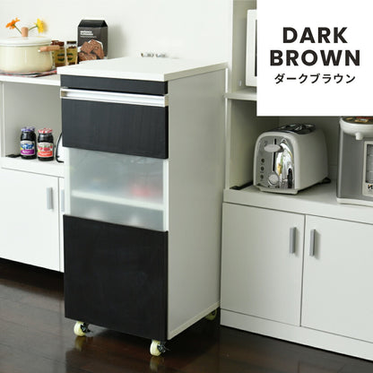 キッチン 隙間収納 ラック キャビネット 幅40 高さ90 奥行40 スリム 食器棚 4段 ロータイプ キャスター コンパクト ガラス 扉付き 隙間ラック ワゴン 【代引不可】