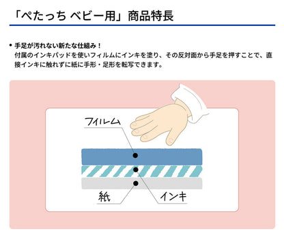 手形・足形スタンプ ぺたっち ベビー用 手足を汚さず押せる パッチテスト済み シャチハタ HTP-A/H-GR 【代引不可】【メール便】【同梱不可】