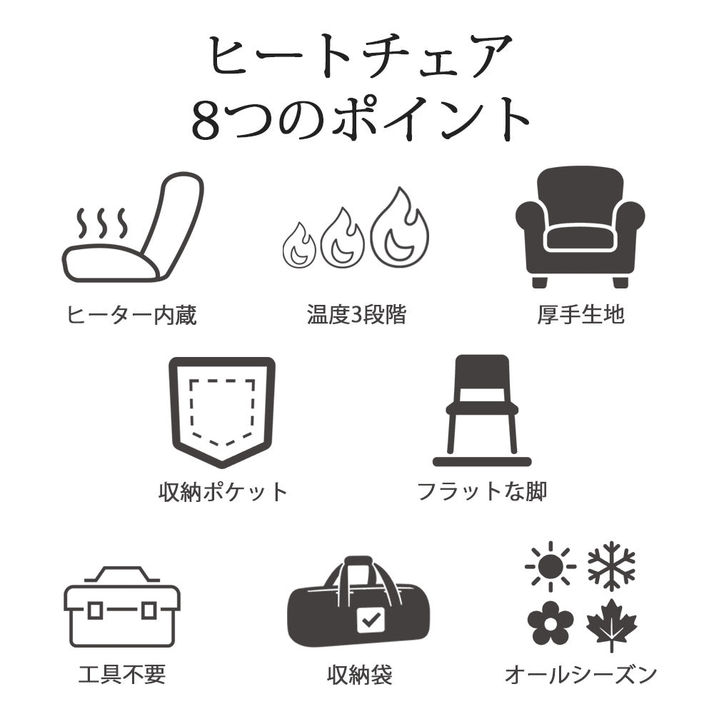 アウトドアチェア ヒーター付 最大55℃ 折りたたみ 完成品 ふかふか 収納バッグ付 コンパクト 温熱 あったか 暖かい 1人掛け 1人用 椅子 チェア ひじ掛け 肘掛け アウトドア キャンプ 温度調整 Landfield 【公式】 季節家電