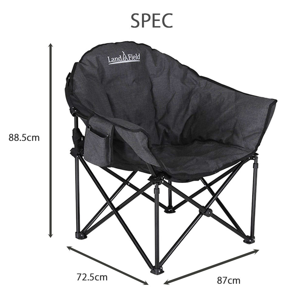アウトドアチェア ヒーター付 最大55℃ 折りたたみ 完成品 ふかふか 収納バッグ付 コンパクト 温熱 あったか 暖かい 1人掛け 1人用 椅子 チェア ひじ掛け 肘掛け アウトドア キャンプ 温度調整 Landfield 【公式】 季節家電