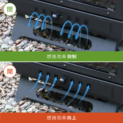 薪ストーブ ガラス窓付き 折りたたみ 煙突付き 耐熱ガラス コンパクト キャンプストーブ アウトドアコンロ 竈 かまど 焚き火 角型ストーブ ウッドストーブ キャンプ アウトドア Landfield 【公式】