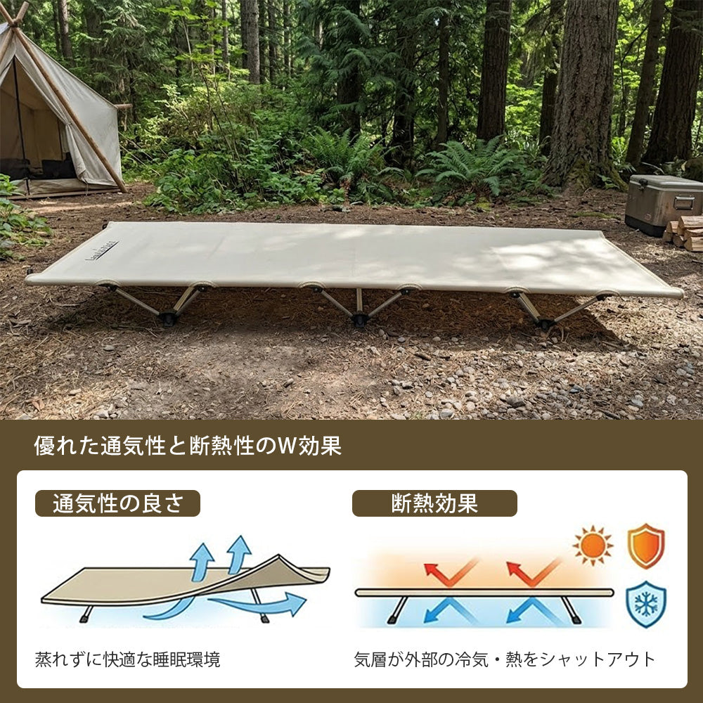 アウトドア ローコット 耐荷重120kg 丈夫 頑丈 軽量 190×62cm 持ち運び アウトドアコット アウトドアベッド アウトドア キャンプ 折りたたみ ベッド コット 折り畳みベッド 簡易ベッド ポータブル アウトドア寝具 防災 災害 LandField 防災用品