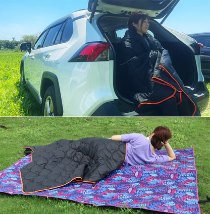 ブランケット 大判 200×140cm シングル 洗える ひざ掛け ボタン付き アウトドア 秋 冬 暖かい あったか 膝掛け ポンチョ 羽織り 防寒 釣り キャンプ ソロキャンプ 車中泊 ツーリング 防災 緊急時 オフィス リビング LandField