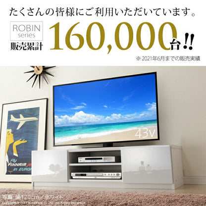 テレビ台 テレビボード ローボード 背面収納TVボード-ロビン 幅120cm リビングボード 北欧 モダン 鏡面 キャスター付き テレビラック リビング収納 TV台 AVボード 収納 パソコン台 木目調 おしゃれ 新生活