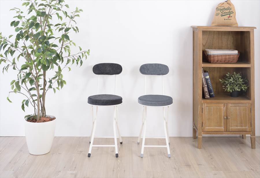 チェア 折りたたみ 折り畳み おしゃれ 丸型 背もたれ付き 椅子 カウンターチェア コンパクト PC-32YE 【同梱不可】【LF】