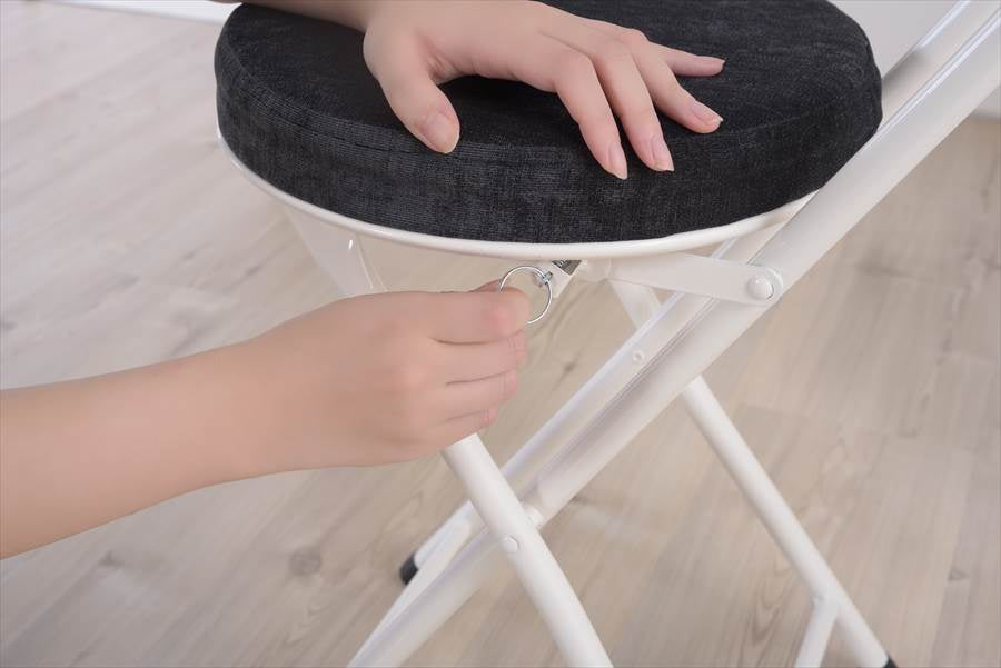 チェア 折りたたみ 折り畳み おしゃれ 丸型 背もたれ付き 椅子 カウンターチェア コンパクト PC-32YE 【同梱不可】【LF】