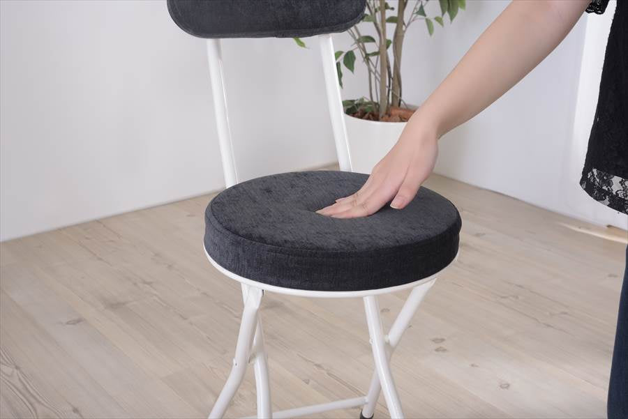 チェア 折りたたみ 折り畳み おしゃれ 丸型 背もたれ付き 椅子 カウンターチェア コンパクト PC-32YE 【同梱不可】【LF】