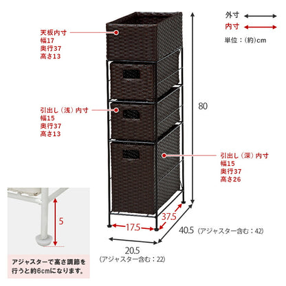ランドリーチェスト スリム 3段 幅20 防水 完成品 省スペース 隙間収納 かご 籠 バスケット 収納チェスト 収納ラック おしゃれ シンプル トイレ 洗面所 脱衣所 洗濯機横 トイレラック サニタリーチェスト 収納 収納棚 RAN2406 【代引/同梱不可】