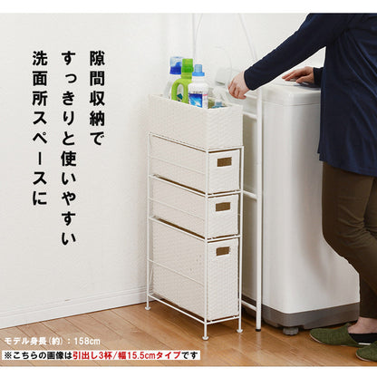 ランドリーチェスト スリム 4段 幅20 防水 完成品 省スペース 隙間収納 かご 籠 バスケット 収納チェスト 収納ラック おしゃれ シンプル トイレ 洗面所 脱衣所 洗濯機横 トイレラック サニタリーチェスト 収納 収納棚 RAN-2408 【代引不可】 生活家電