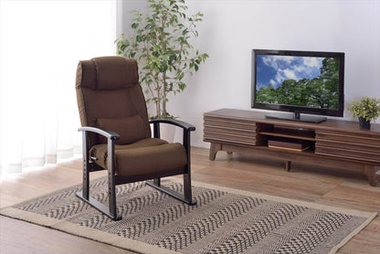 楽々チェア 天然木 椅子 いす イス レバー式 リクライニング 高さ4段階調節 RKC-38GY 【同梱不可】