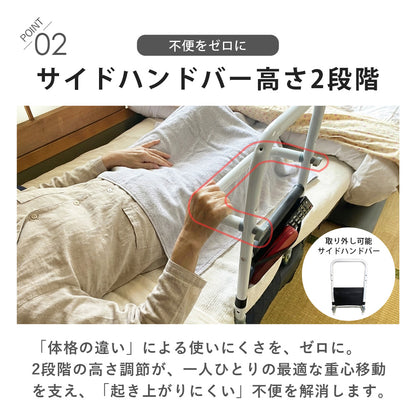 【当店限定180日延長保証】 Sun Ruck ベッド用手すり つかまるくん 収納ポケット付き ベッド 後付け 起き上がり 補助手すり 補助用手すり ベッドアシストレール ベッドアシストバー サイドガード ベッドサイドレール ベッド柵 ベッドフェンス ベッドサイドガード 介護 SR-BH010R
