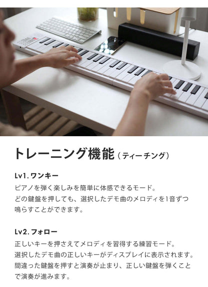 【当店限定180日延長保証】 Sun Ruck 折りたたみ 電子ピアノ 61鍵盤 日本語表記 充電式 ワイヤレス 入門用 初心者 大人 子供 電子キーボード 電子 ピアノ キーボード 折りたたみ式 折り畳み 練習 楽器 録音 再生 リズム 音色 自動伴奏 スリム SR-DP08F