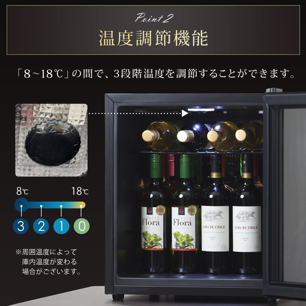 【当店限定180日延長保証】 Sun Ruck 冷蔵庫 1ドア冷蔵庫 47L 小型冷蔵庫 ガラス扉タイプ ワイン庫 セカンド冷蔵庫 ミニ冷蔵庫 ペルチェ式 おしゃれ 一人暮らし 右開き 静音 温度調節 新生活 サンルック SR-W416-K