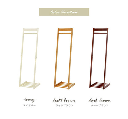 ハンガーラック 幅40cm シンプル L字型 木製 コンパクト スタイリッシュ インテリア すっきり VR-7215LBR 【代引不可】