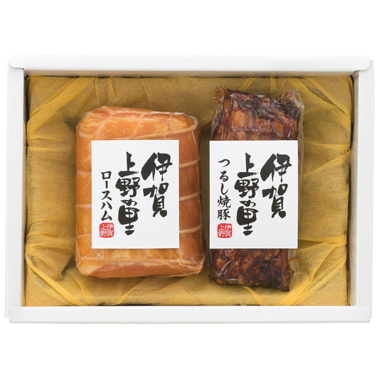 敬老祝ロースハム＆つるし焼豚詰合せ敬愛の気持ちを込めてプレゼント敬老の日メッセージカード付き掛け紙付き伊賀上野の里SAG-35N【代引不可】【同梱不可】