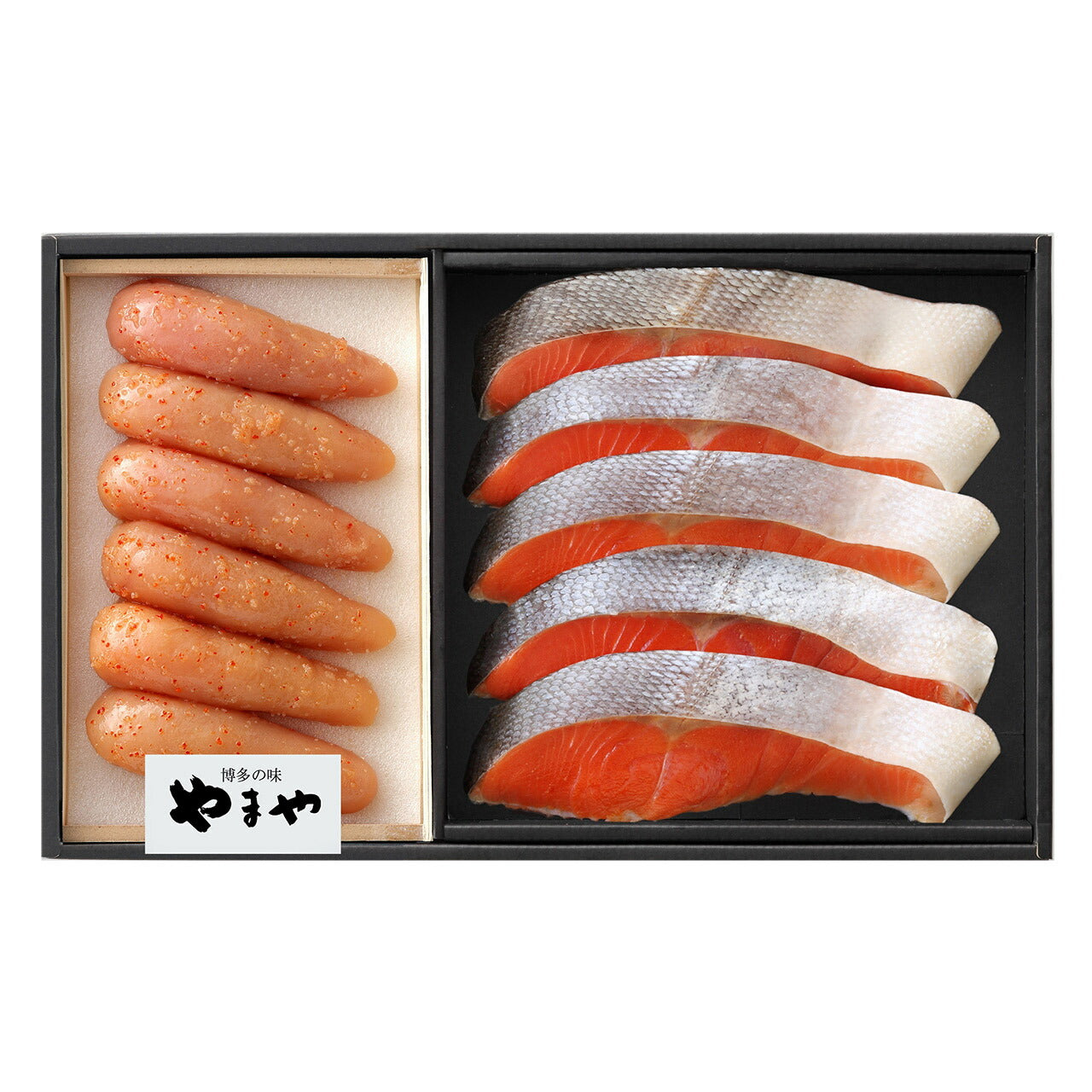 敬老祝辛子明太子・紅鮭詰合せ敬愛の気持ちを込めてプレゼント敬老の日メッセージカード付き掛け紙付きやまや38278【代引不可】【同梱不可】