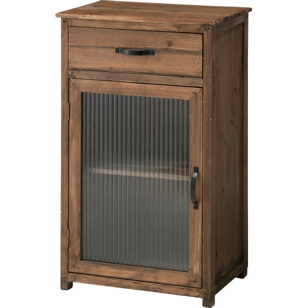 【送料無料】アンティーク風ガラス扉キャビネットガラスキャビネットCCR-108木肌の濃淡が味わい深いシリーズ【代引不可】