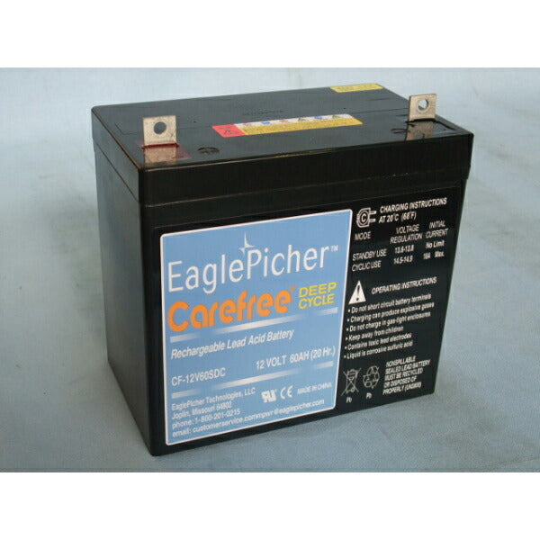 【送料無料】メンテナンスフリーイーグルピッチャー（EaglePicher）ディープサイクルバッテリーCF12V60SDC
