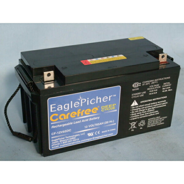 【送料無料】メンテナンスフリーイーグルピッチャー（EaglePicher）ディープサイクルバッテリーCF12V65DC