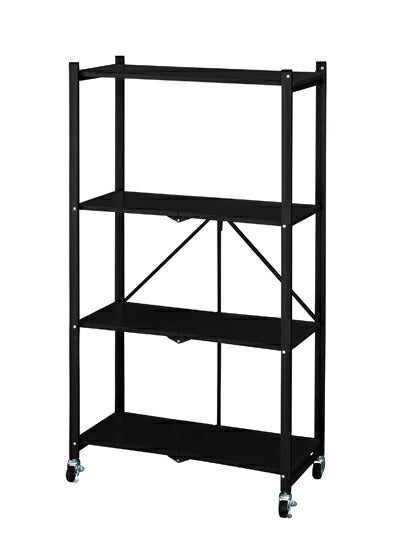 フォールディングシェルフ3D3段無骨さを取り入れたラック広げるだけで簡単DIS-663BK【代引不可】