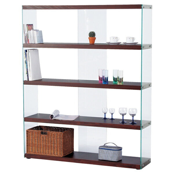 【送料無料】インテリア家具ワイドグラスシェルフHAB-625BR