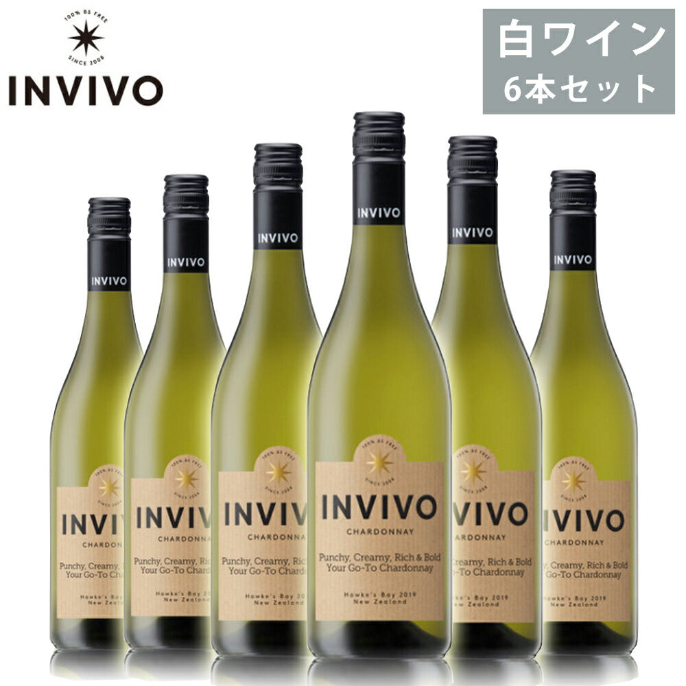 インヴィーヴォ20196本セット750ml×6白ワインクリーミー酸味ジューシー香りホークスベイシャルドネニュージーランドINVIVO【代引不可】【同梱不可】