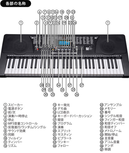 【当店限定180日延長保証】 Sun Ruck 電子キーボード 61鍵盤 1年保証 光る鍵盤 初心者 入門用 電子ピアノ キーボード 光るキーボード LED 発光キー 音楽 楽器 練習 初心者 子供 大人 PlayTouchFlash61 SR-DP04