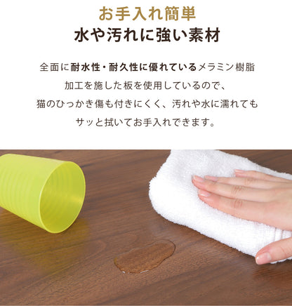 Sun Ruck センターテーブル 猫ハウス付き ローテーブル 収納付き 木目調 SR-EWF163-WN ウォールナット 猫用品