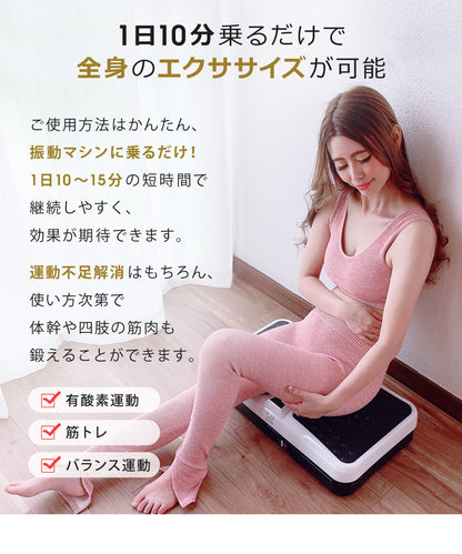 Sun Ruck 振動マシン コンパクト 小型 シェイカー式 静音 振動調整99段階 乗るだけ 振動フィットネスマシン ダイエット器具 腹筋 腕 足 脚 全身 筋トレ トレーニング ブルブル 室内 健康器具 運動機器 家トレ SR-FT012