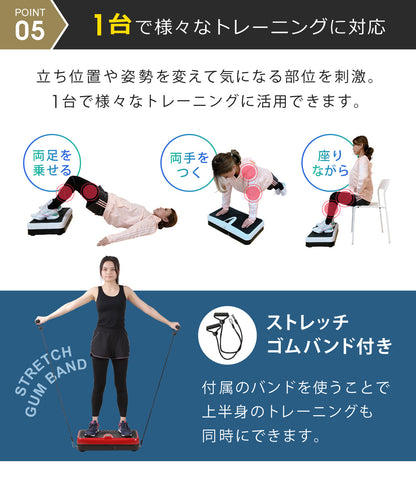 Sun Ruck 振動マシン コンパクト 小型 シェイカー式 静音 振動調整99段階 乗るだけ 振動フィットネスマシン ダイエット器具 腹筋 腕 足 脚 全身 筋トレ トレーニング ブルブル 室内 健康器具 運動機器 家トレ SR-FT012