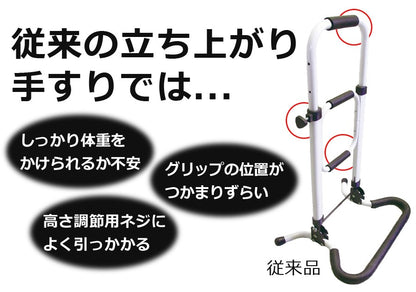 【当店限定180日延長保証】 Sun Ruck 立ち上がり手すり 折りたたみ 高さ調整 軽量 高耐久 介護用品 立ち上がり補助手すり 福祉用品 補助器具 立ち上がり手摺り サポートスタンド 敬老の日 SR-HS072