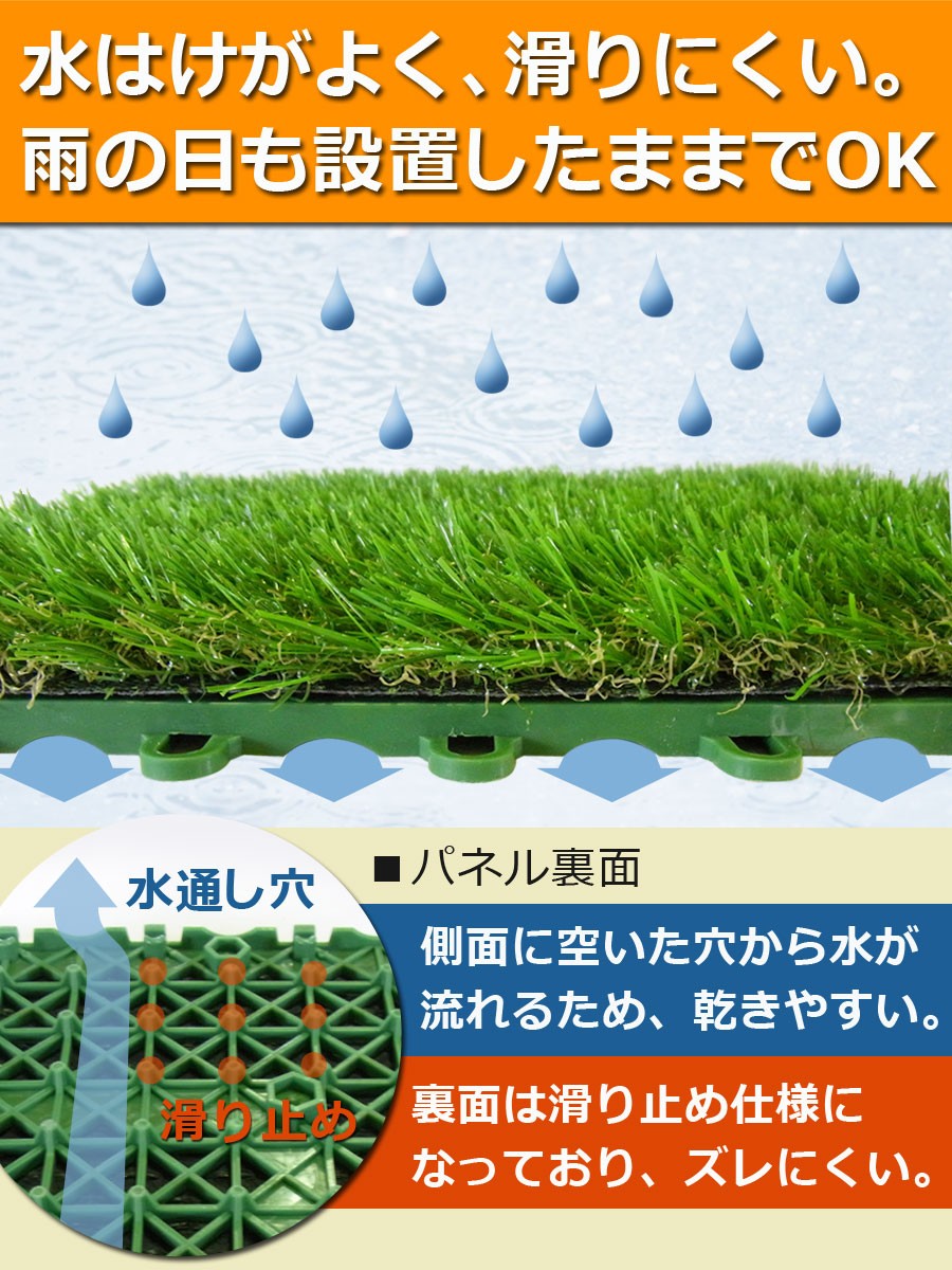 Sun Ruck 芝生パネル 30×30cm 20枚セット 芝丈約3cm ジョイント式 リアル 高密度 ふかふか お手入れ不要 人工芝 人工 芝生 芝生マット 緑化 庭 ガーデン ガーデニング バルコニー ベランダ SR-JPR032
