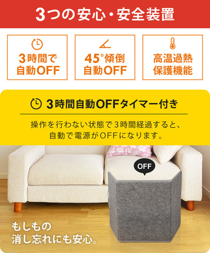 Sun Ruck ぱたんこヒーター パネルヒーター 折りたたみ PSE認証 1年保証 足元 ヒーター 省エネ 速暖 自動OFFタイマー 転倒自動OFF 高温過熱保護 デスクヒーター 暖房器具 フットヒーター 電気ヒーター 足元ヒーター Sunruck SR-PH010-GY 季節家電